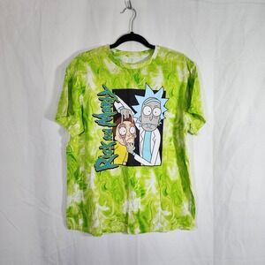 Rick and Morty T Shirt Green Tie Dye Graphic Tee Adult Cartoon